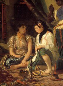 As mulheres de Argel em seu apartamento Detail. Pintura por Eugene Delacroix de Ferdinand Victor Eugene Delacroix