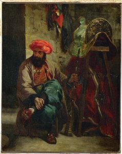 Turco com sela ... de Ferdinand Victor Eugene Delacroix