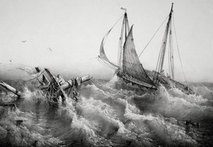 Depois da tempestade, Por Ferdinand Perrot (1808-1841), Litografia