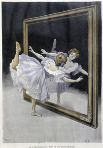 Dança clássica: dançarino a fazer exercícios em frente a um espelho - n.d., doc. alemão.