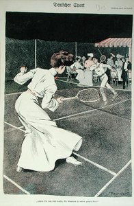 "Eles não estão a marcar e são alemães! É uma vergonha para o clube inteiro!", desenho animado de "Deutscher Sport". de Ferdinand von Reznicek