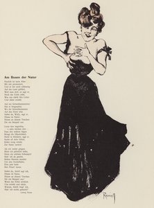 Mulher a rir (cor litho) de Ferdinand von Reznicek