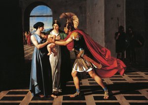 Andromache interceptando Hector na Porta do Scaean de Ferdinando Castelli