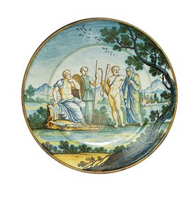 Placa de Siena, com Hércules trazendo Alcestis antes do rei Admetus, c.1745 de Ferdinando Maria Campani