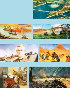 Cenas da história do rio Nilo (guache sobre papel) de Ferdinando Tacconi