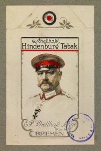 Retrato de Hindenbourg num maço de tabaco de Fernand Barbier
