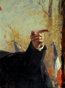 Mão. Detalhe do retrato de Paul Deroulede (1846-1914), militante nacionalista francês, apontando o seu dedo). Pintura de Fernand Cormon (1845-1924) de Fernand Cormon