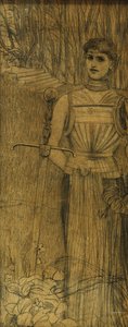 Proposta de Frontispício para as Obras de Villiers de Isle Adam; Projeto de Frontispício para as Obras de Villiers de Isle Adam, c. 1891 de Fernand Khnopff