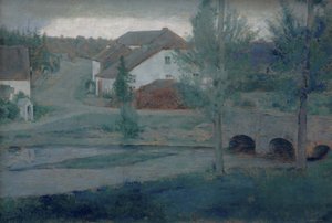 A entrada para a vila, 1885. de Fernand Khnopff