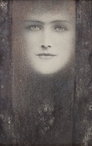 The Mask, with a Black Curtain, c.1909 (giz colorido realçado com branco no papel)
