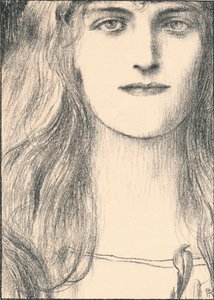 Uma cabeça na frente, 1898 de Fernand Khnopff