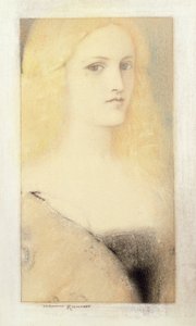 Memória veneziana (pastel e lápis sobre tela) de Fernand Khnopff