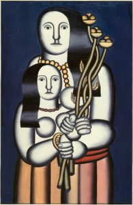 Duas mulheres sobre fundo azul de Fernand Leger