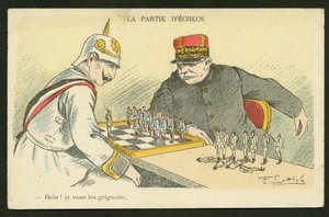 Cartão Postal, Satirical in Colors: Hein! I Snack You - Guerra de 14 -18, Alemanha Prússia - William II, Joffre, Soldados Ilustração de Gottlob (1873-1935)