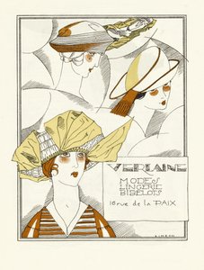 Propaganda para Verlaine, Modos, Lingerie, Bijuterias, pub. 1914 (estêncil) de Fernand Siméon