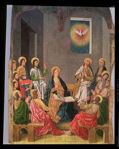 O Pentecostes (óleo no painel) de Fernando (workshop of) Gallego