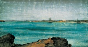 Puerto Deseado, detalhe. Cidade e porto de pesca da Patagônia, na província de Santa Cruz, na Argentina. Desenho Fernando BRAMBILA (1763-1832) Madrid. Museu Naval.