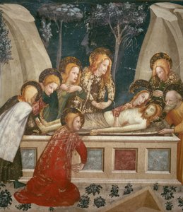 Jesus no túmulo com os apóstolos e sua mãe (fresco)