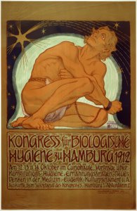 "Congresso de Higiene Biológica em Hamburgo 1912" - Fidus - Poster, 1912