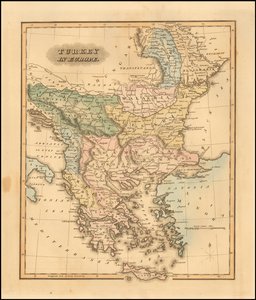 Mapa de 1823 da Turquia na Europa, por Fielding Lucas, Jr. de Fielding Lucas Jr.