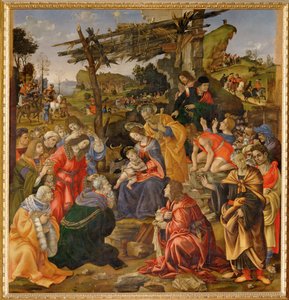 Adoração dos Reis Magos (pintura sobre tela) de Filippino Lippi