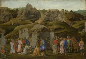 A adoração dos reis. Por volta de 1480 de Filippino Lippi