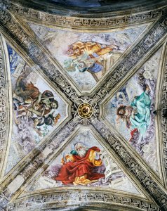 Frescos de Filippino Lippi (1457-1504) na cúpula, Capela Strozzi. Igreja de Santa Maria Novella, Florença. Itália