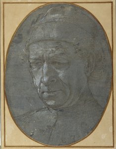 Cabeça de um homem idoso com um boné (ponto metálico em papel preparado em cinza azulado) de Filippino Lippi
