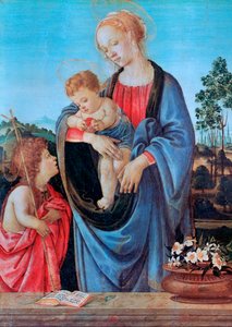 A Virgem e o Menino com São João, 1480 de Filippino Lippi