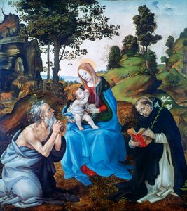 A Virgem e o Menino com os Santos Jerônimo e Dominic, c1485