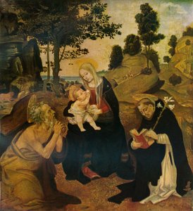 A Virgem e o Menino com os Santos Jerônimo e Dominic, c1485, 1911 de Filippino Lippi
