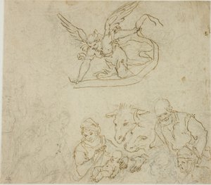Natividade (reto); Virgem e Menino, Anjo (verso)