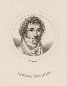 Retrato de Niccolò Paganini 1782-1840, 1840. de Filippo Caporali