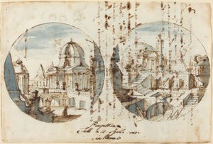 Fantasias arquitetônicas com templos e pirâmides de Filippo Juvarra