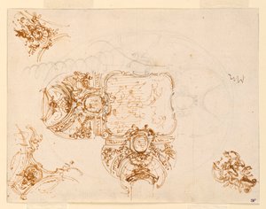 Projeto de teto para o Salone di Stupinigi (Salão Principal da Casa de Caça) de Filippo Juvarra