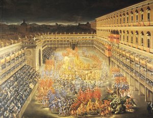 Festival em honra da rainha Christina (1626-1689) da Suécia no Palazzo Barberini