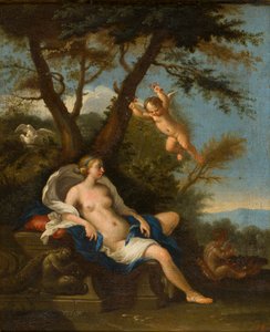 Vênus e Cupido, c.1643-94 (óleo sobre tela)