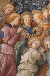 Anjo, detalhe da coroação de Maria de Filippo Lippi