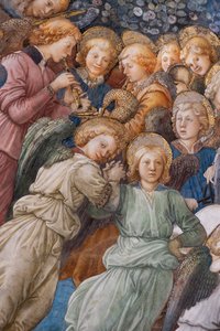 Anjos, detalhe da coroação de Maria de Filippo Lippi