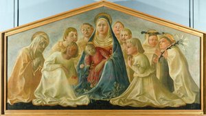 Trivulzio Madonna ou Madonna da Humildade com Anjos e Santos Carmelitas por Filippo Lippi (ca 1406-1469), tempera no painel, 85x168 cm de Filippo Lippi
