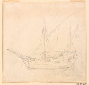 Desenho, Um barco à vela, ca. 1780 de Filippo Marchionni