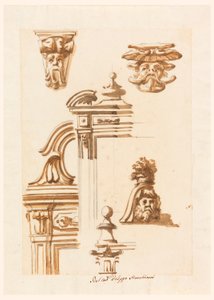 Desenho, Estudos de Arquitetura, 1750-90 de Filippo Marchionni