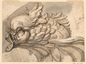 Desenho, Cabeça de um golfinho, ca. 1775 de Filippo Marchionni