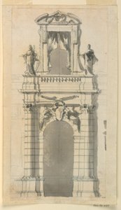 Desenho, O alçado da parte central inferior de uma mansão da cidade, 1770-85 de Filippo Marchionni