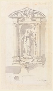 Nicho com uma estátua de uma santa feminina de Filippo Marchionni
