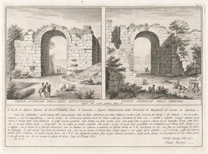 Página de dedicatória, da Antichit? di Pesto (Antiguidades de Paestum) de Filippo Morghen