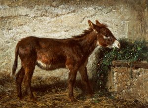 Burro no berço por Filippo Palizzi (1818-1899)