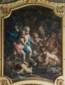 Painel decorativo representando querubins, Palácio de Caça de Stupinigi, de Filippo Juvarra (1678-1736)
