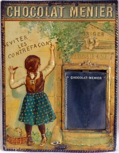 placa publicitária de chocolate Menier, c.1900 (esmalte) de Firmin (after) Bouisset