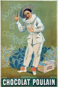 Cartaz publicitário de Firmin Etienne Bruisset (1859-1925) para o Chocolat Poulain "Goutez et compararez".